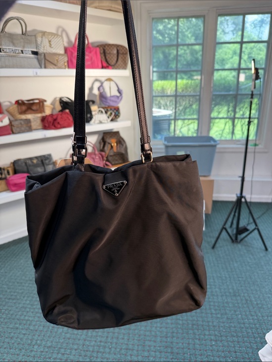 Prada Handbags - Prada Black Tote with Leather Straps